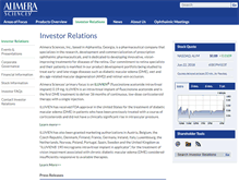 Tablet Screenshot of investor.alimerasciences.com